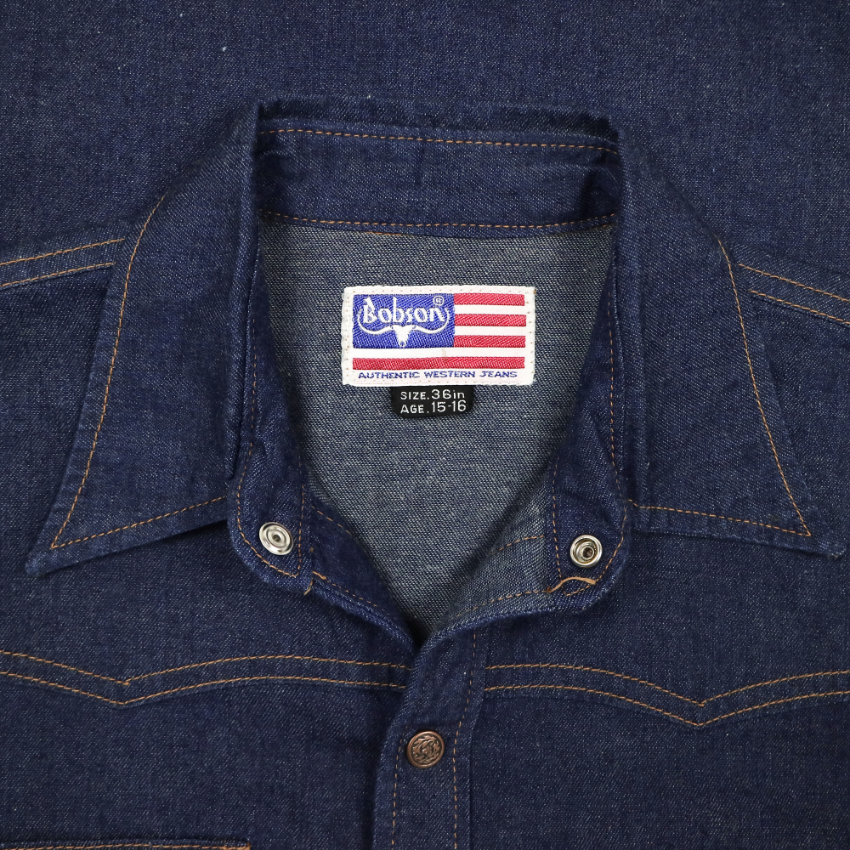 80s Bobson Japan Denim Western Shirt Size XS