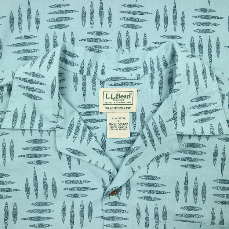 L.L.Bean Cotton Open-collar Shirt Size S