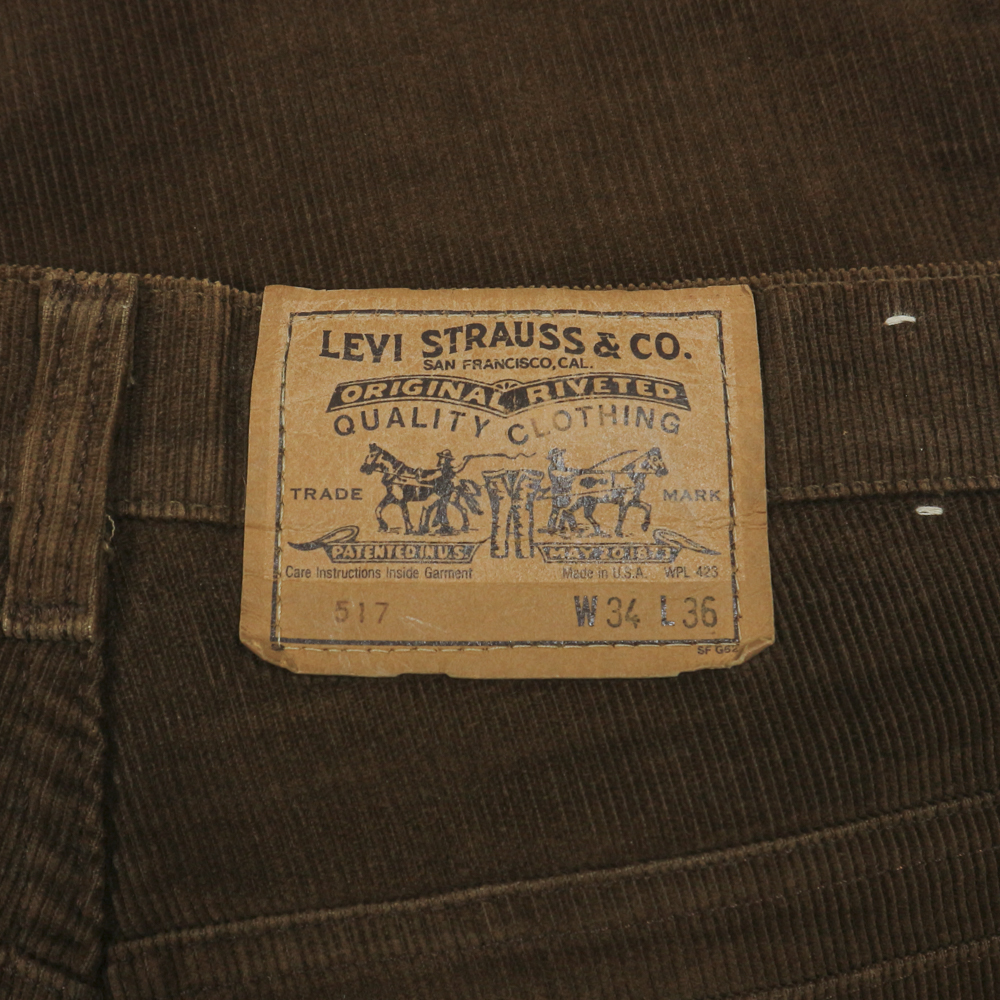 Vintage 80s Levi's 517 USA Corduroy Bootcut Jeans Size 33