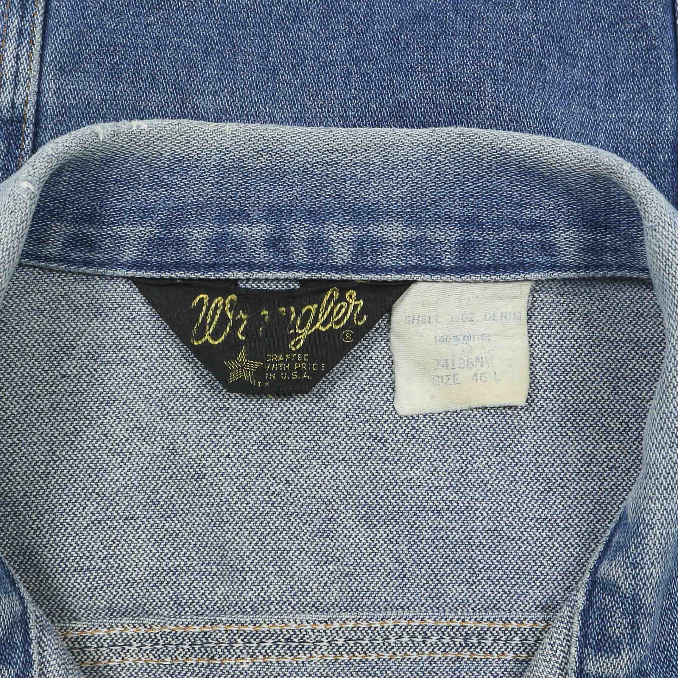 Vtg 80s Wrangler USA Denim Jacket Size XL