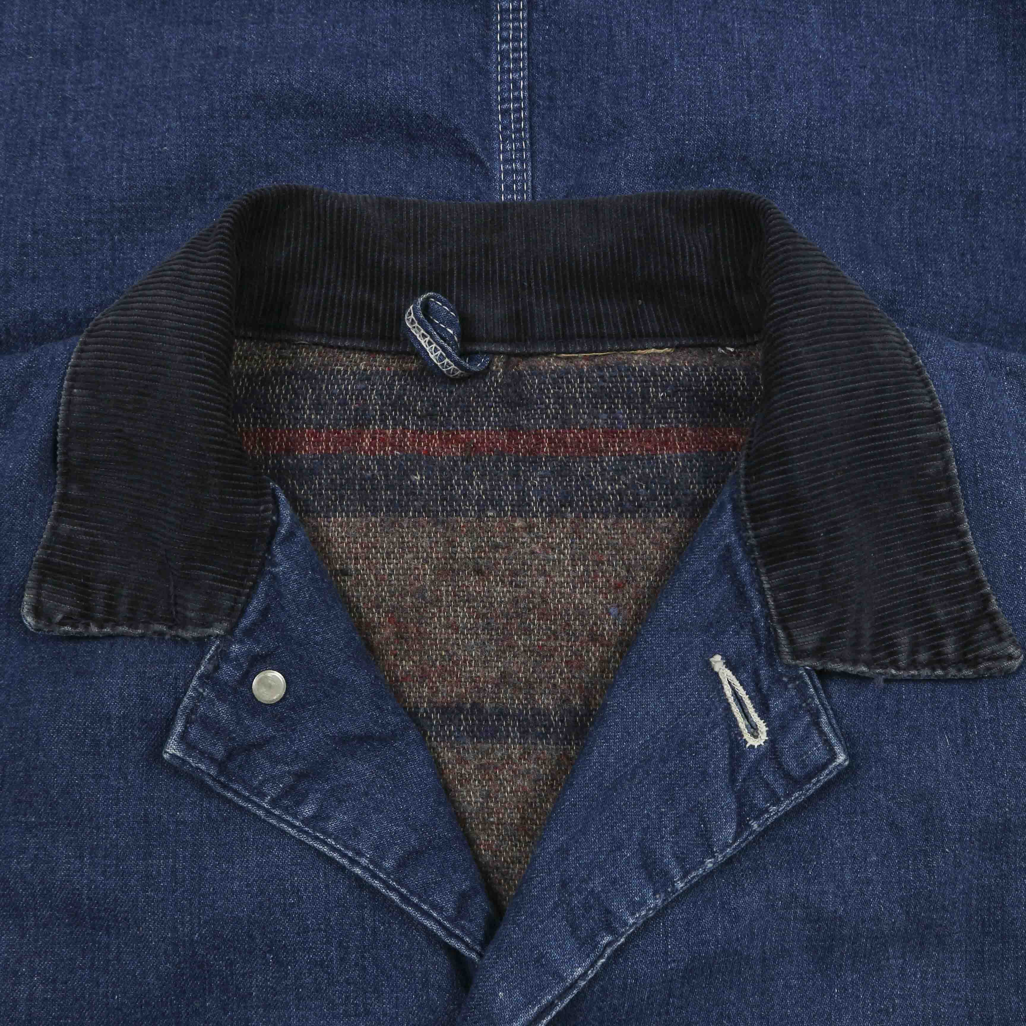 Vtg 60s Powr House Montgomery Ward Blanket-lined Denim Chore Coat Size XL