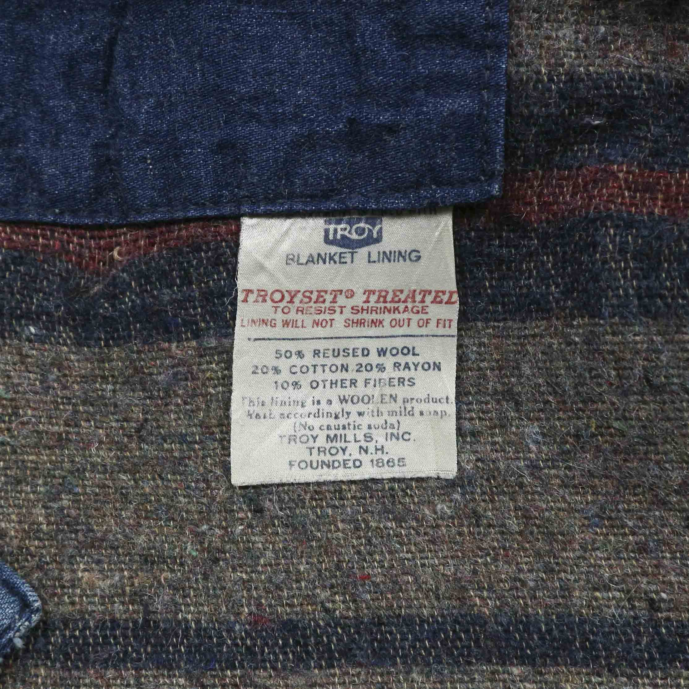 Vtg 60s Powr House Montgomery Ward Blanket-lined Denim Chore Coat Size XL