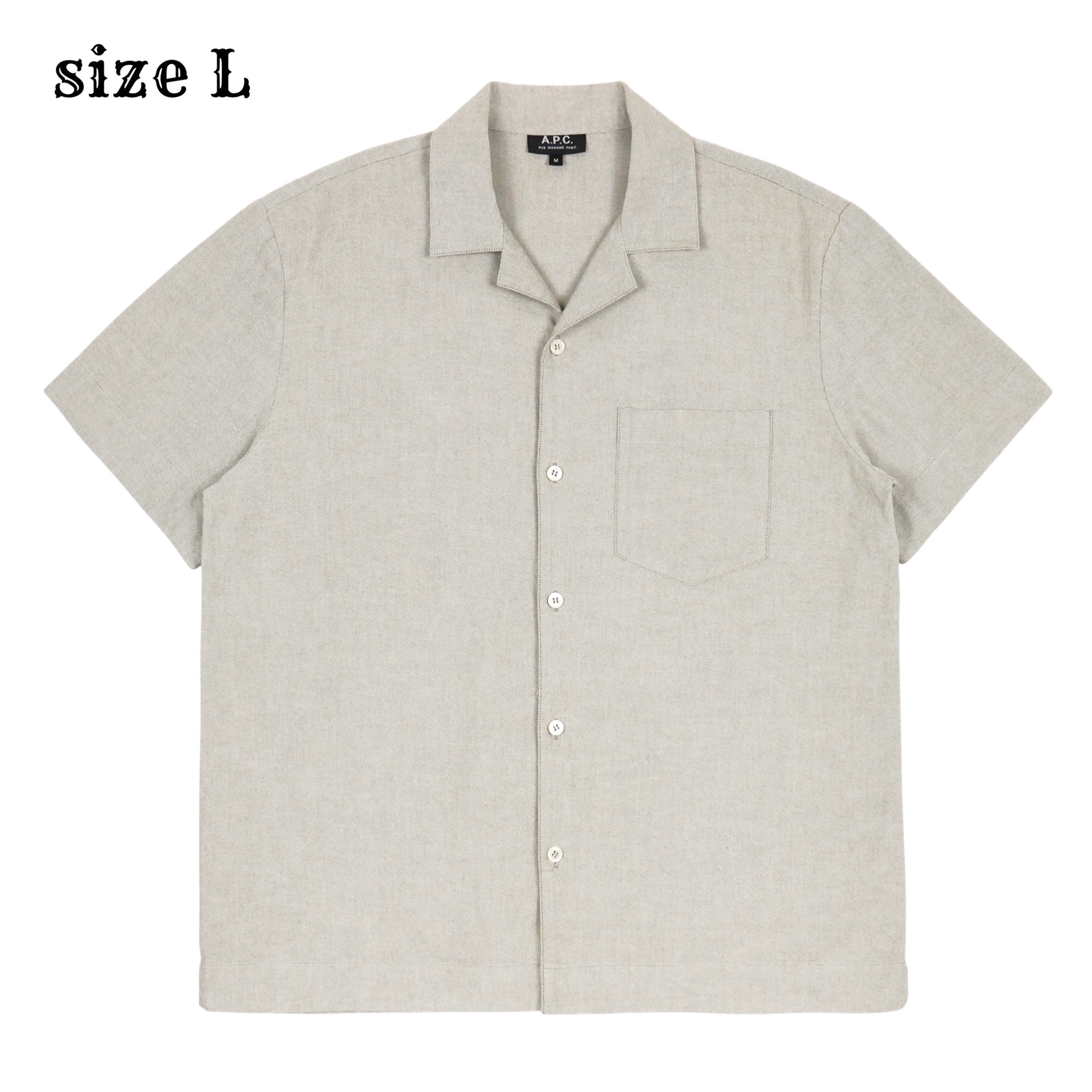 A.P.C. Oxford Cotton Short-sleeve Shirt Size L