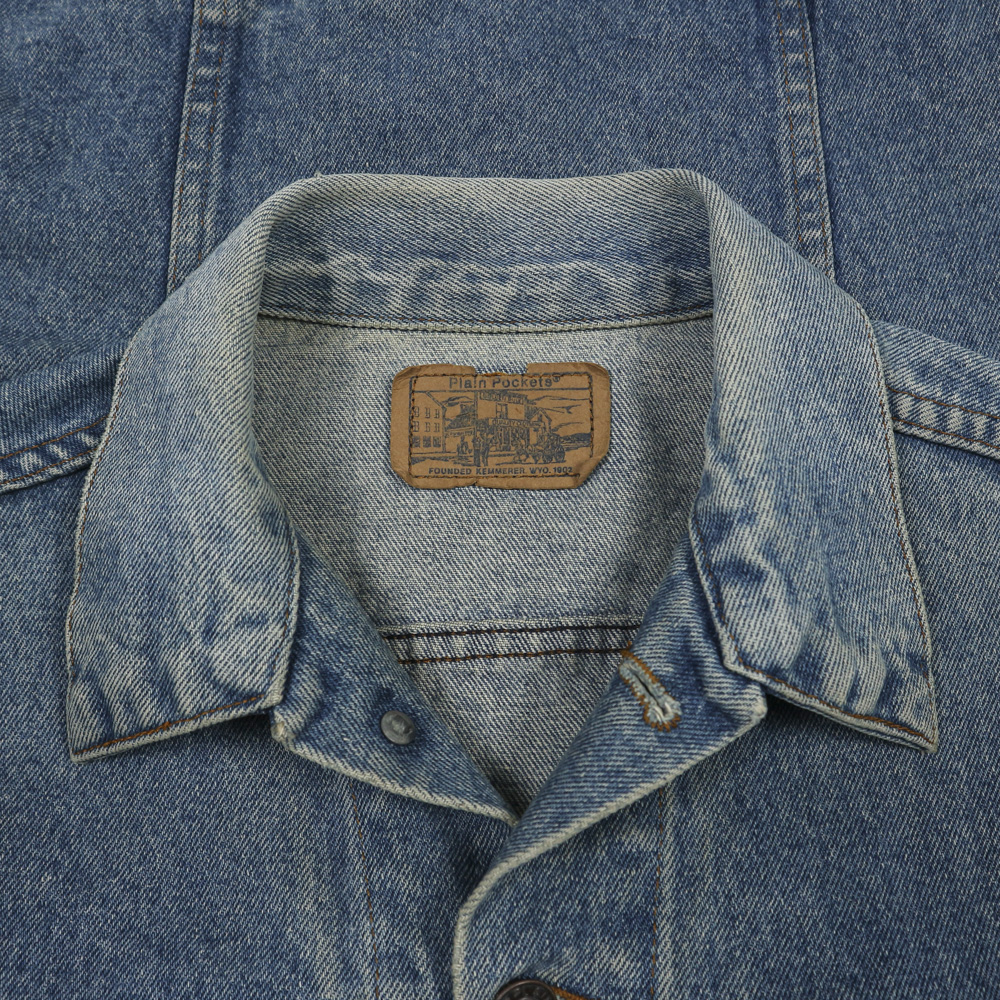 80s Plain Pockets JCPenney USA Trucker Denim Jacket Size M
