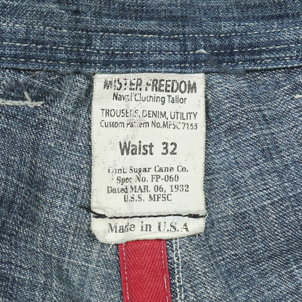 Mister Freedom USA Selvedge Denim Utility Pants Size 31