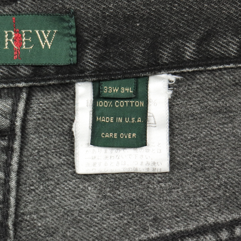 90s J.Crew Made in USA Black Denim Jeans Size 32