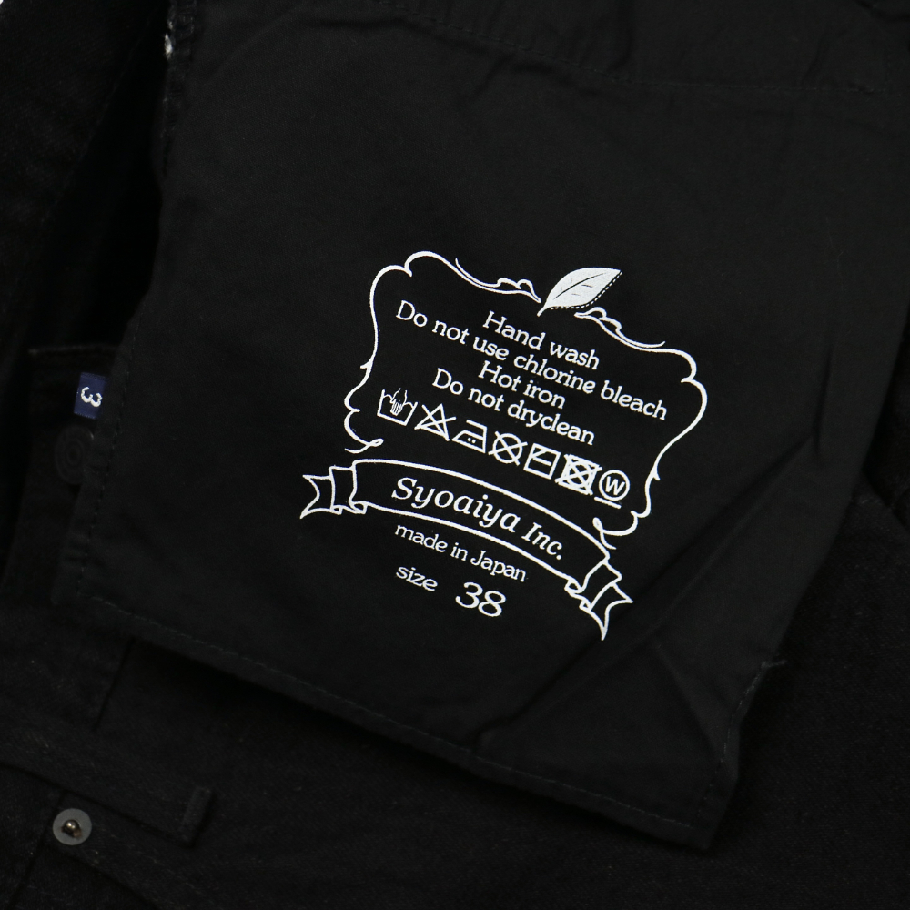 Pure Blue Japan Tea-core Dyed Black Selvedge Jeans TCD-003-BK Size W36