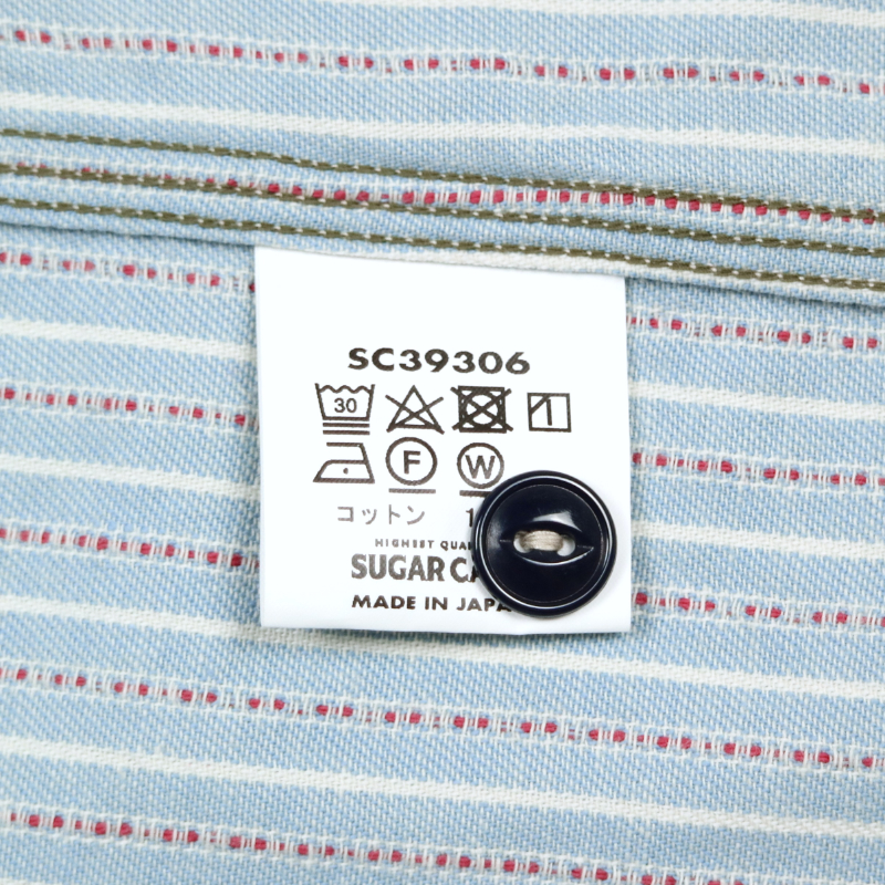 Sugar Cane Japan Short-sleeve Stripe Shirt Size L