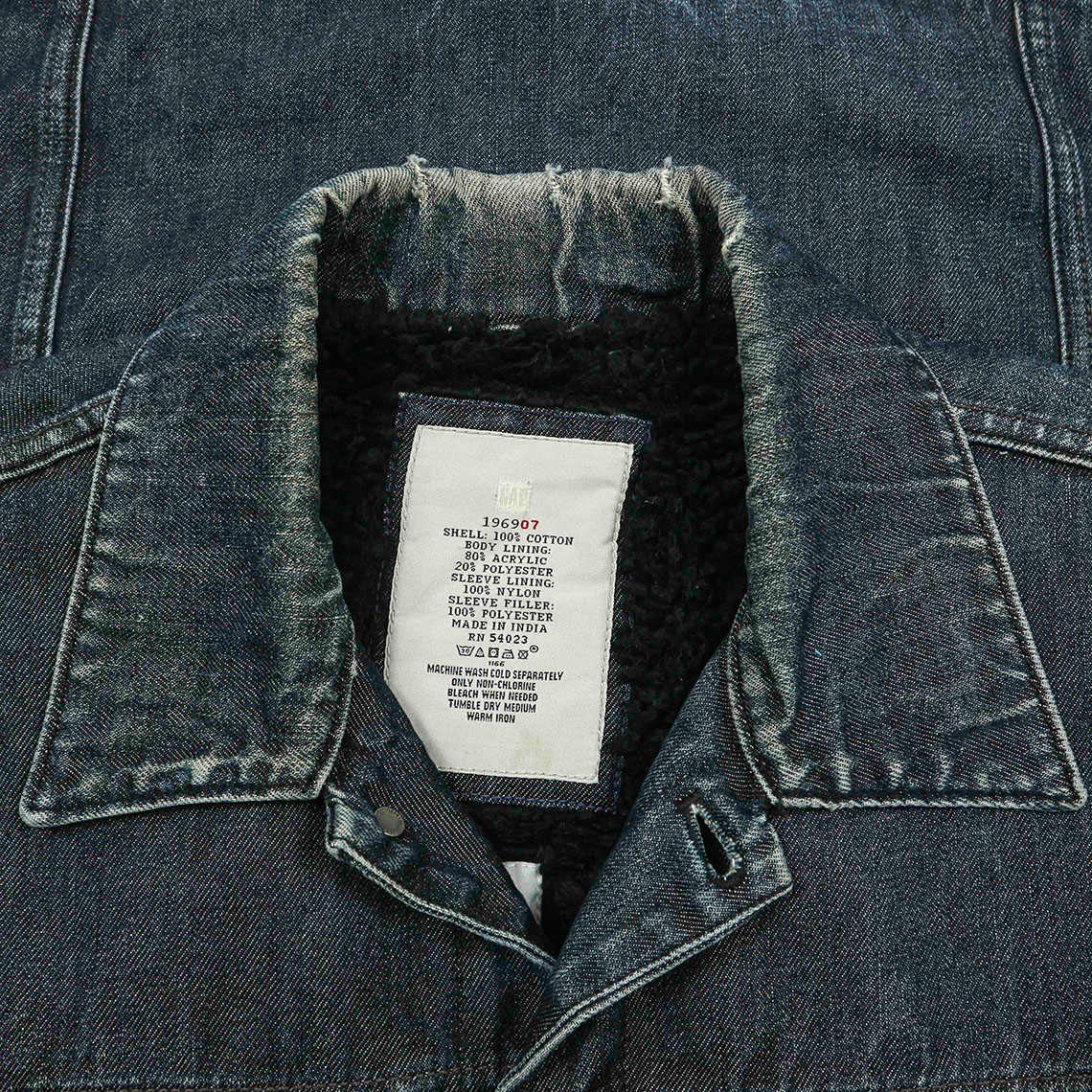 00s GAP Sherpa-lined Denim Jacket Size L