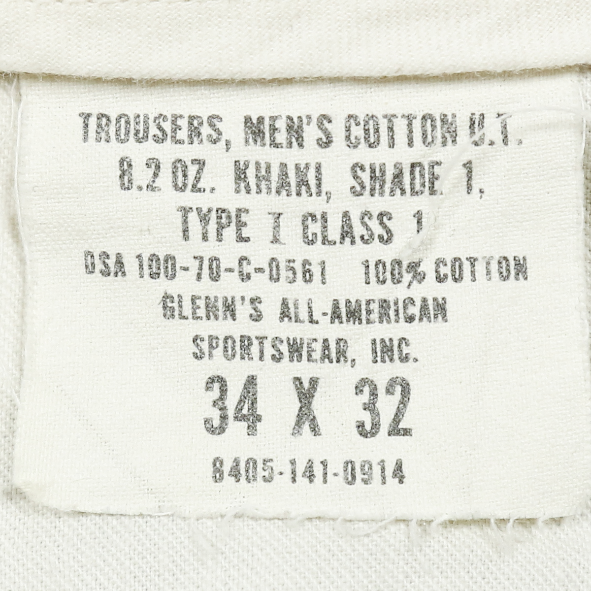 Vintage 70s U.S. Army Khaki Trousers Size 32