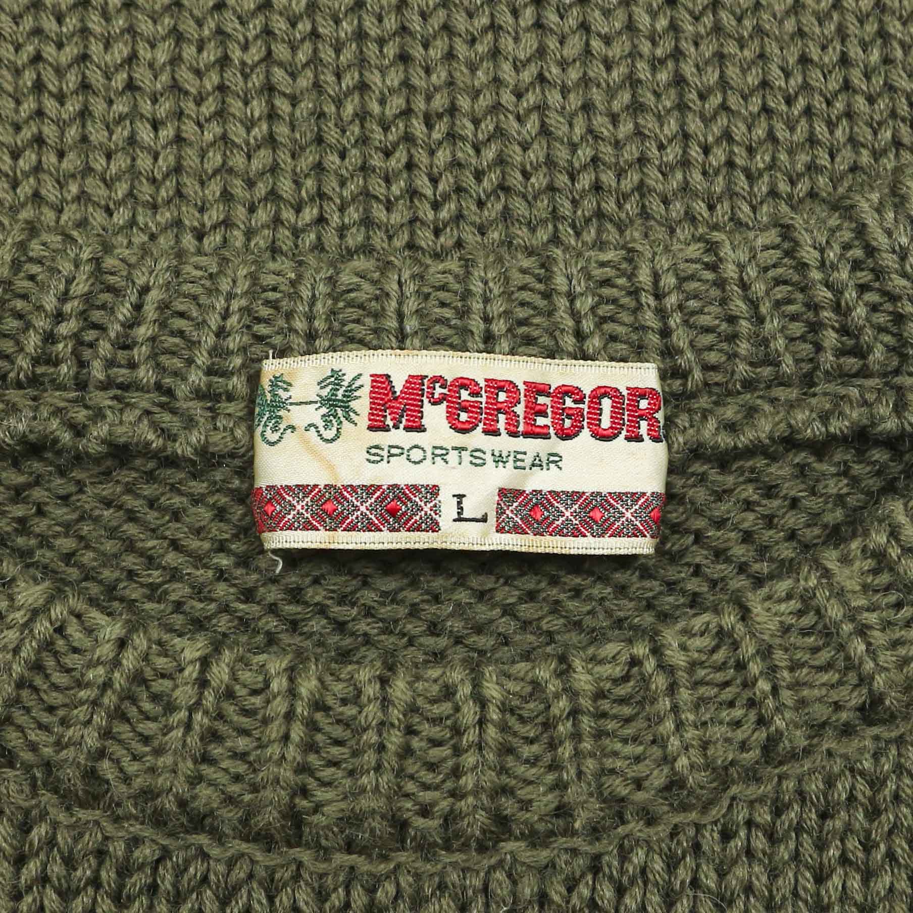 90s McGregor Military Olive Wool Sweatshirt Size M
