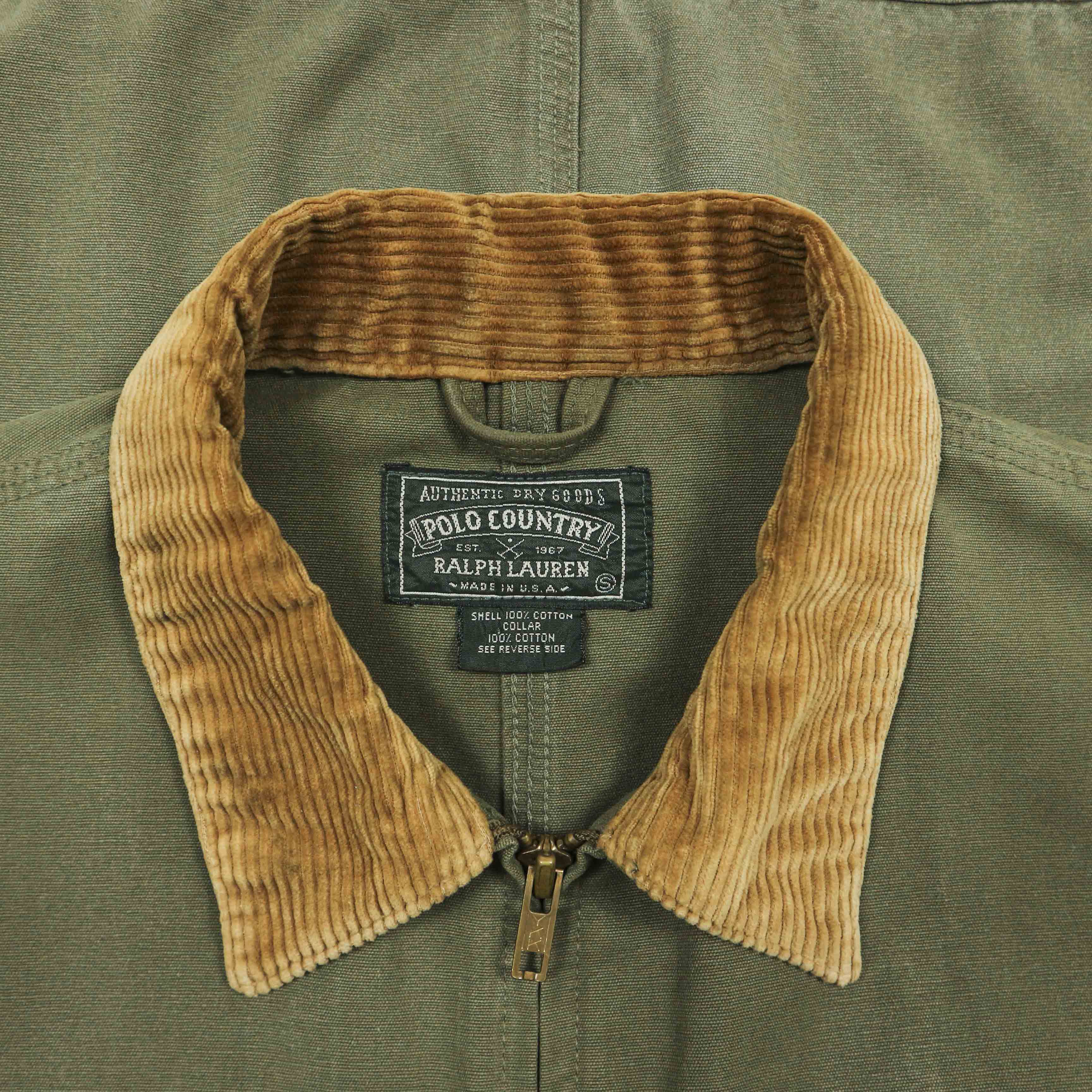 80s Polo Country by Ralph Lauren Olive Canvas Jacket Size L