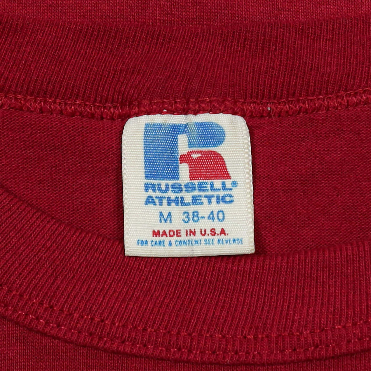 Vtg 80s Russell USA College Print T-Shirt Size M