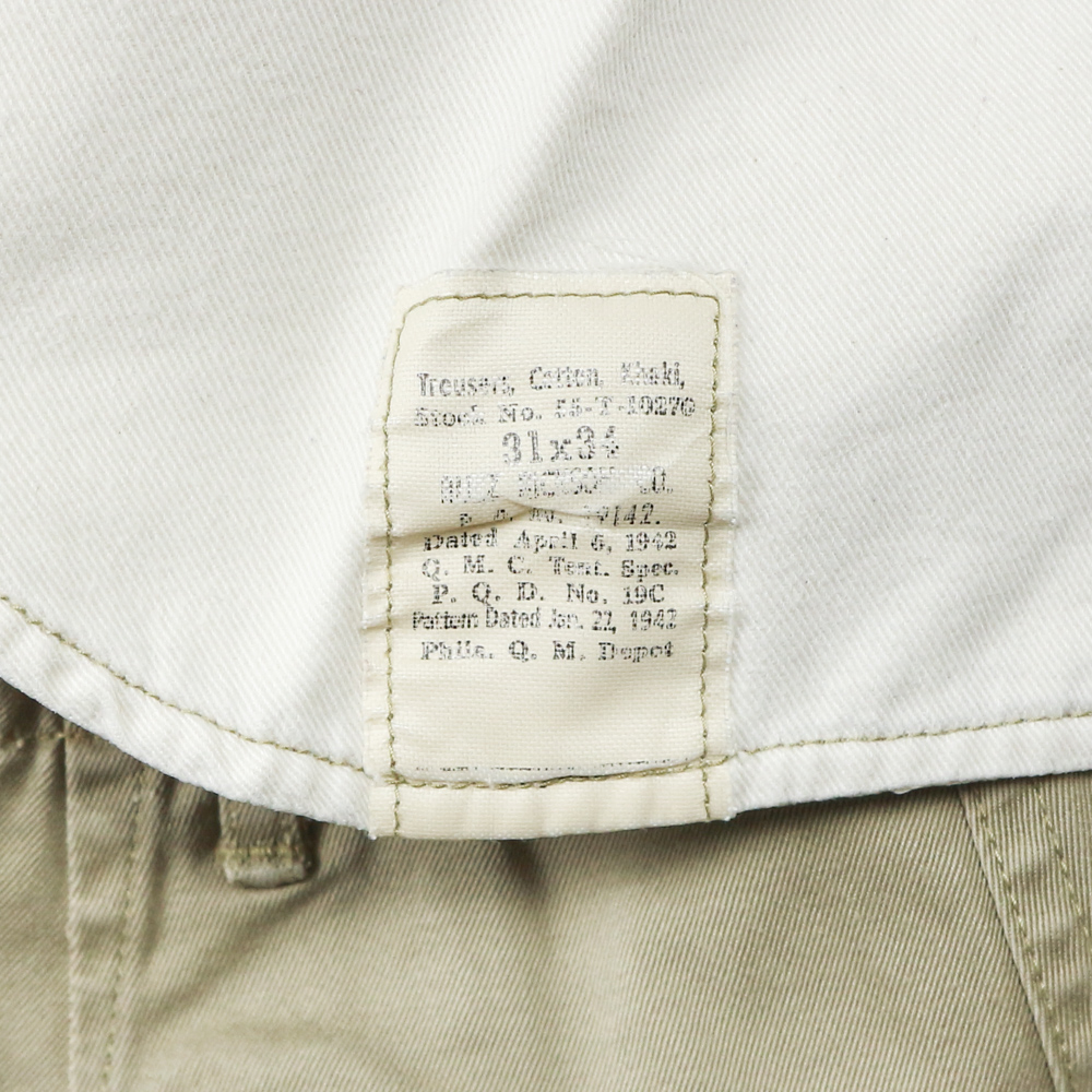 Buzz Rickson’s Type Military Khaki Trousers Size 29