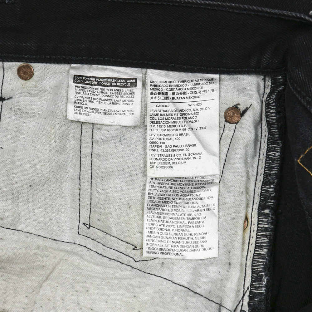 2010s Levi's 501 Black Denim Jeans Size 38