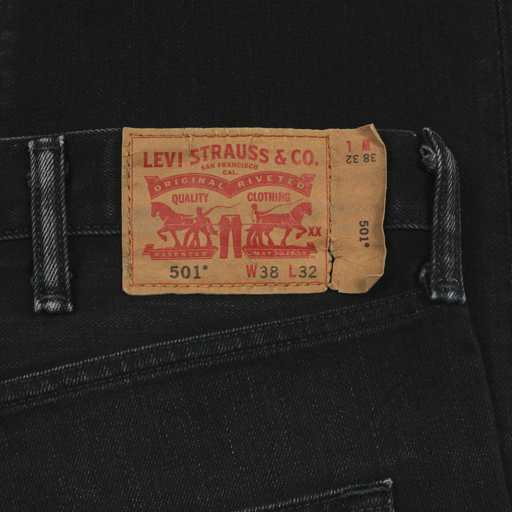 2010s Levi's 501 Black Denim Jeans Size 38