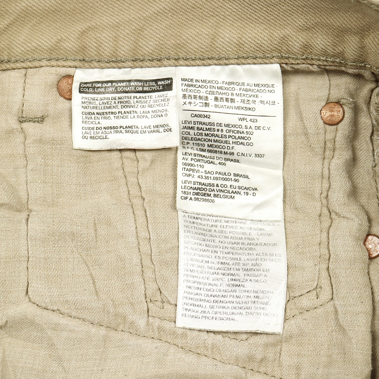 2010s Levi's 501 Beige Denim Jeans Size 34