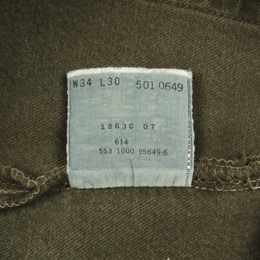 2000s Levi's 501 Olive Dyed Denim Jeans Size 33