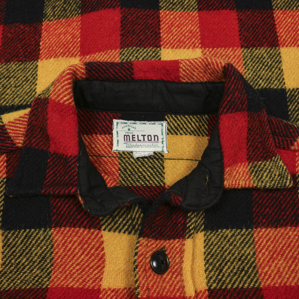 Vintage Melton Wool Made in USA Plaid Shirt Size L