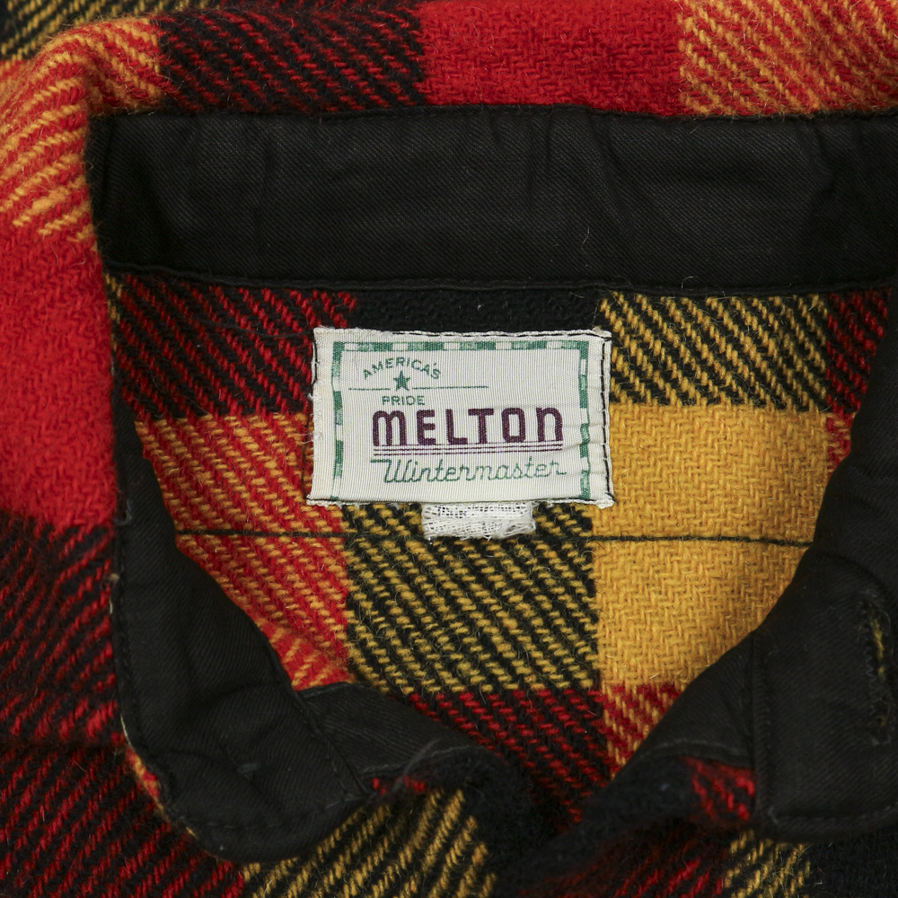 Vintage Melton Wool Made in USA Plaid Shirt Size L