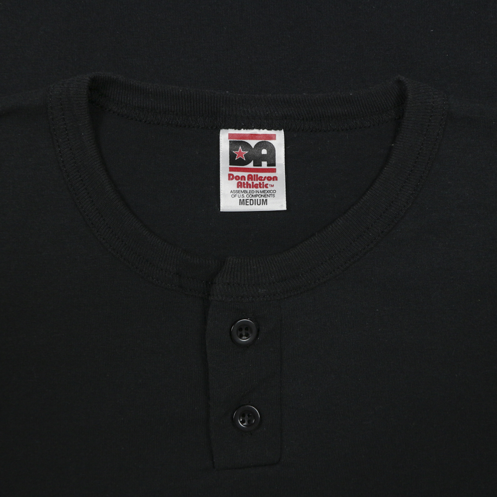 Don Alleson Brand Black Henley T-Shirt Size M