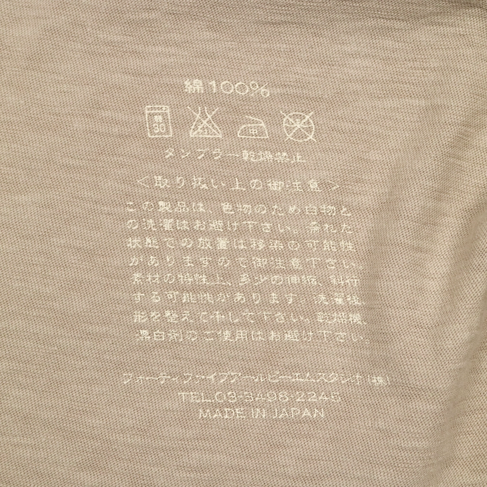 45rpm 45R Japan Made Henley Shirt Size M