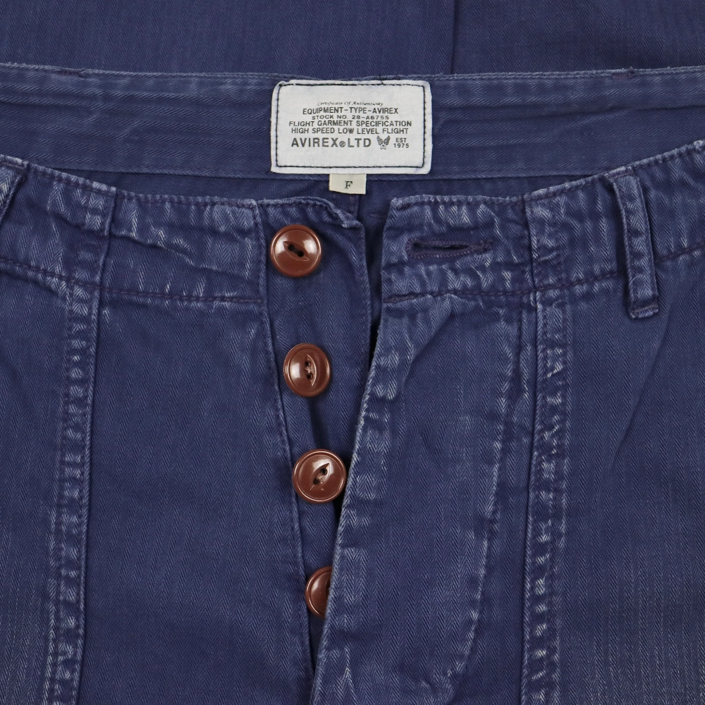 Avirex Navy Herringbone Utility Pants USN Print Size 30