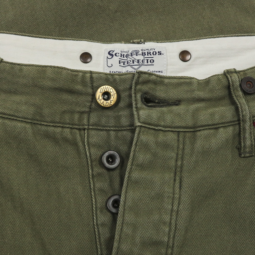Schott Olive Herringbone Utility Pants Size 28