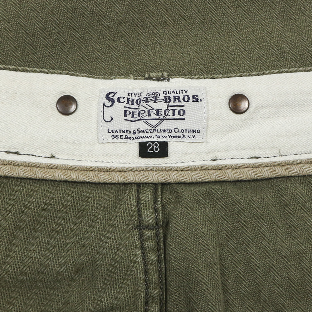Schott Olive Herringbone Utility Pants Size 28