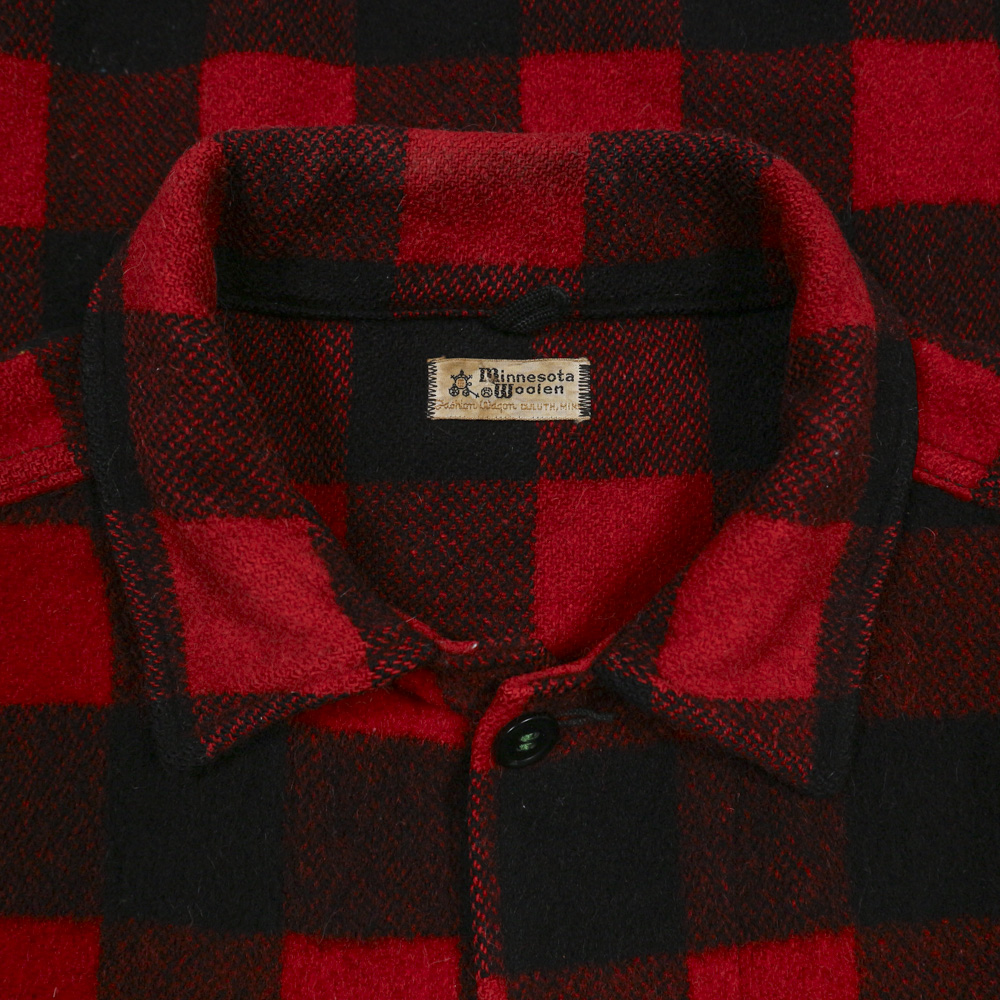 Vtg Minnesota Woolen Buffalo Check Wool Jacket Size L