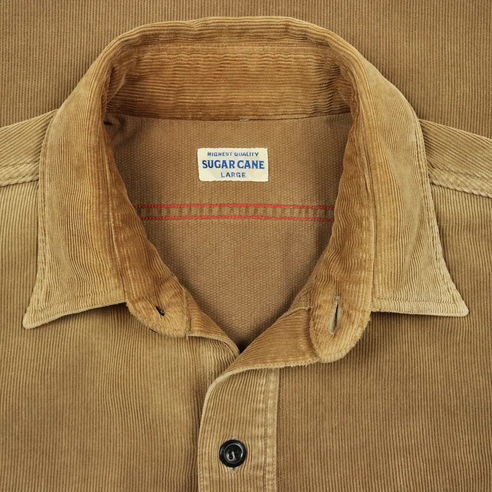 Sugar Cane Brown Corduroy Shirt Size L