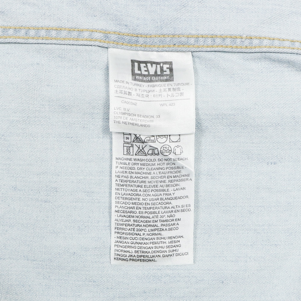2012 Levi's Vintage Clothing Light Blue Western Shirt Size M