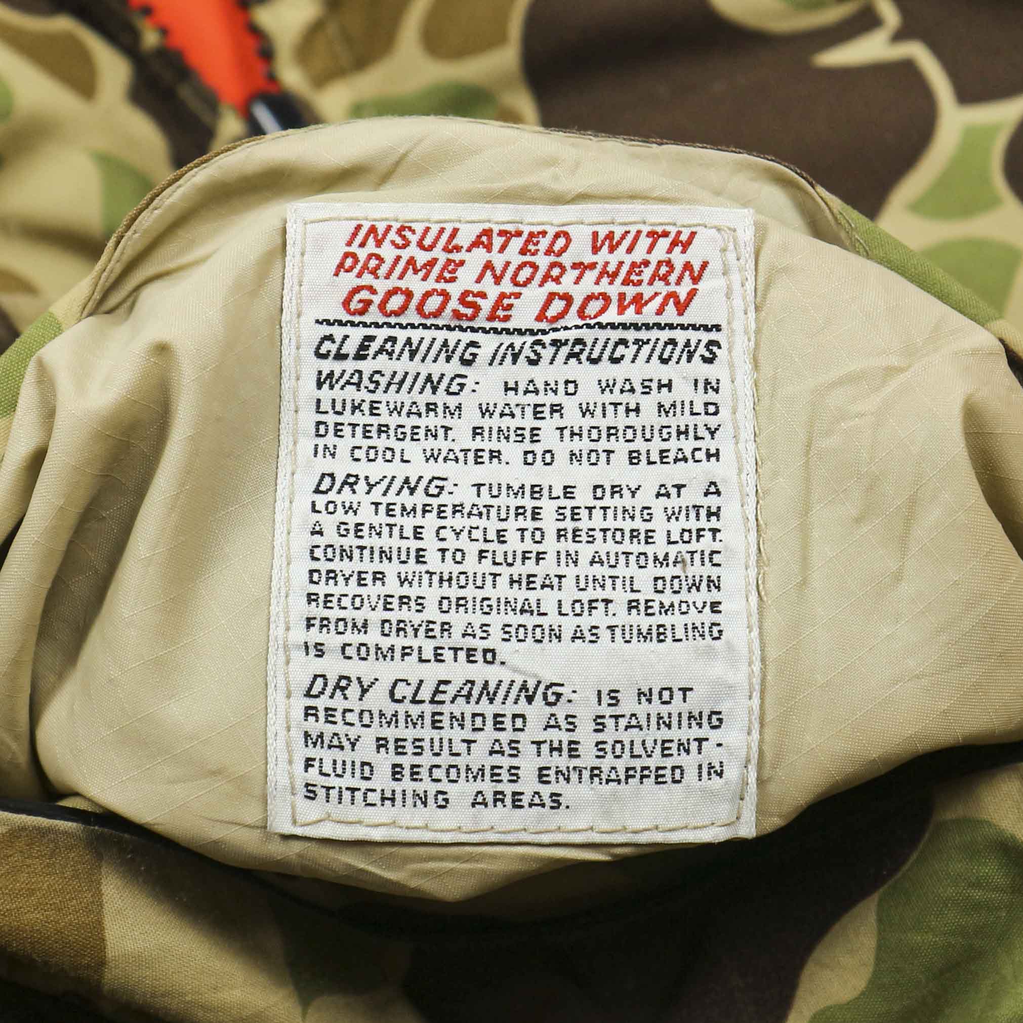 Vtg Stearns USA Duck Camo Downfill Hunting Jacket Size XL