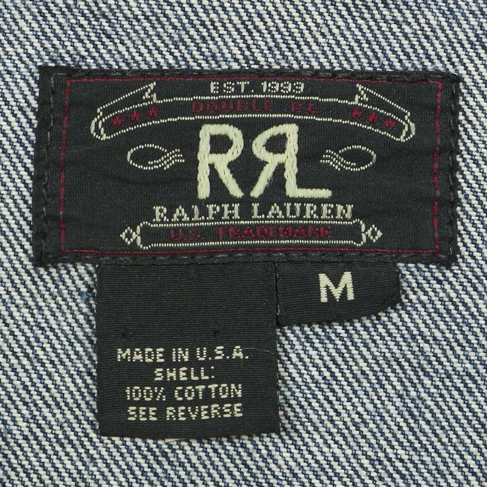 Double RL (RRL) USA Made Denim Jacket Size L
