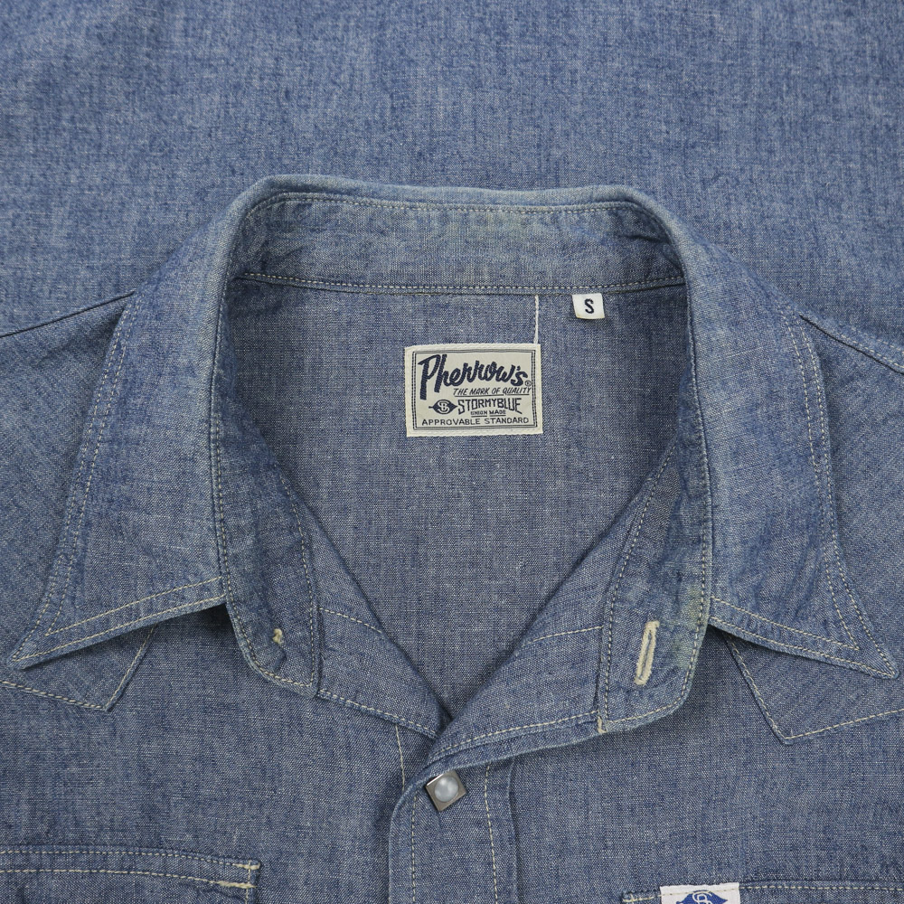 Pherrow's Japan Chambray Western Shirt Size S