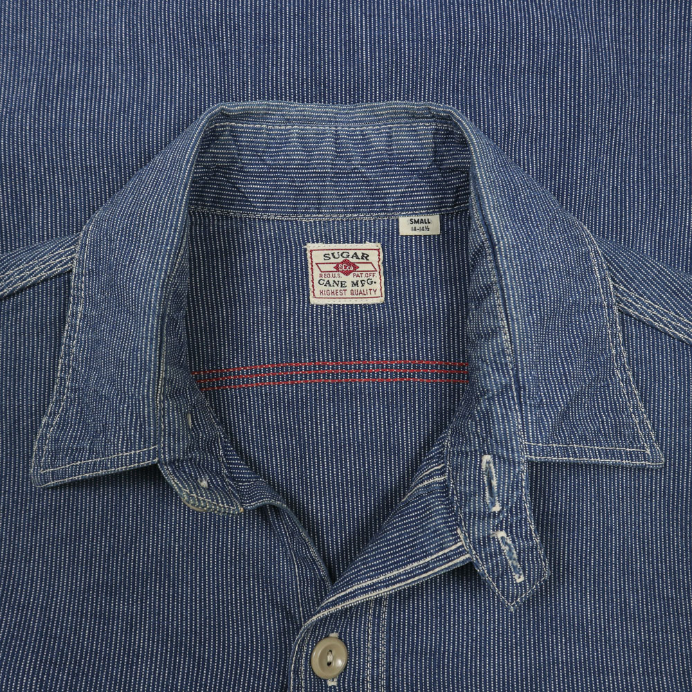 Sugar Cane Made in JP Stripe Work Shirt Size S