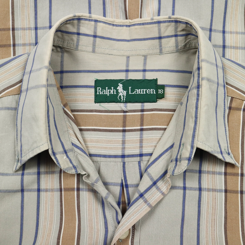 90s Ralph Lauren Plaid Shirt Long-sleeve Size S