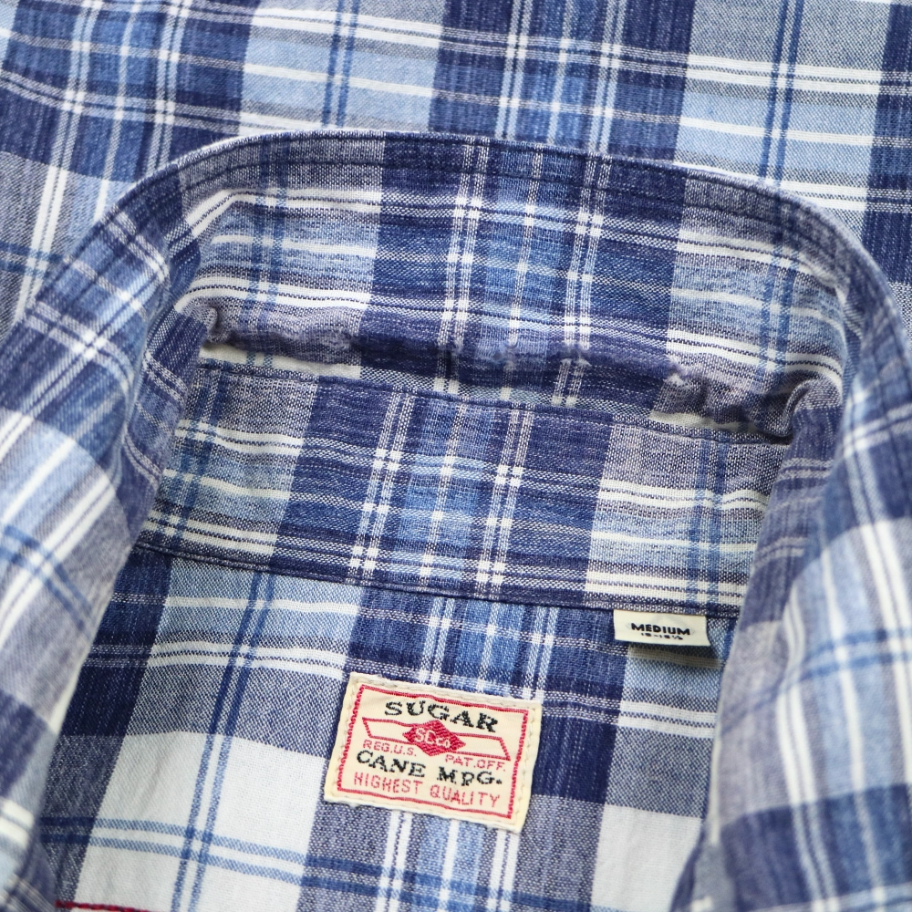 Sugar Cane Japan S/S Plaid Shirt Size M