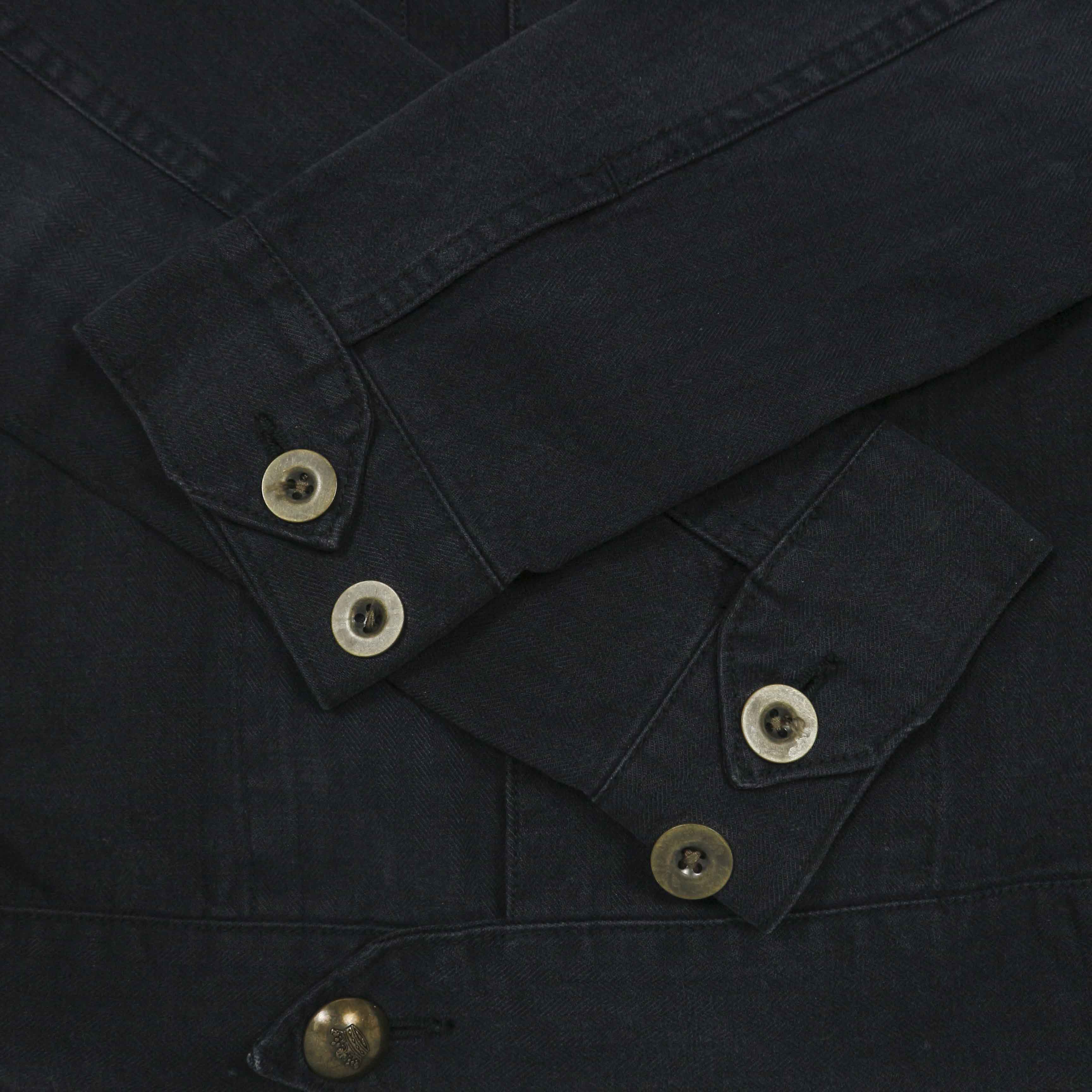 Domingo DMG Japan Black Herringbone Work Jacket Women Size XS