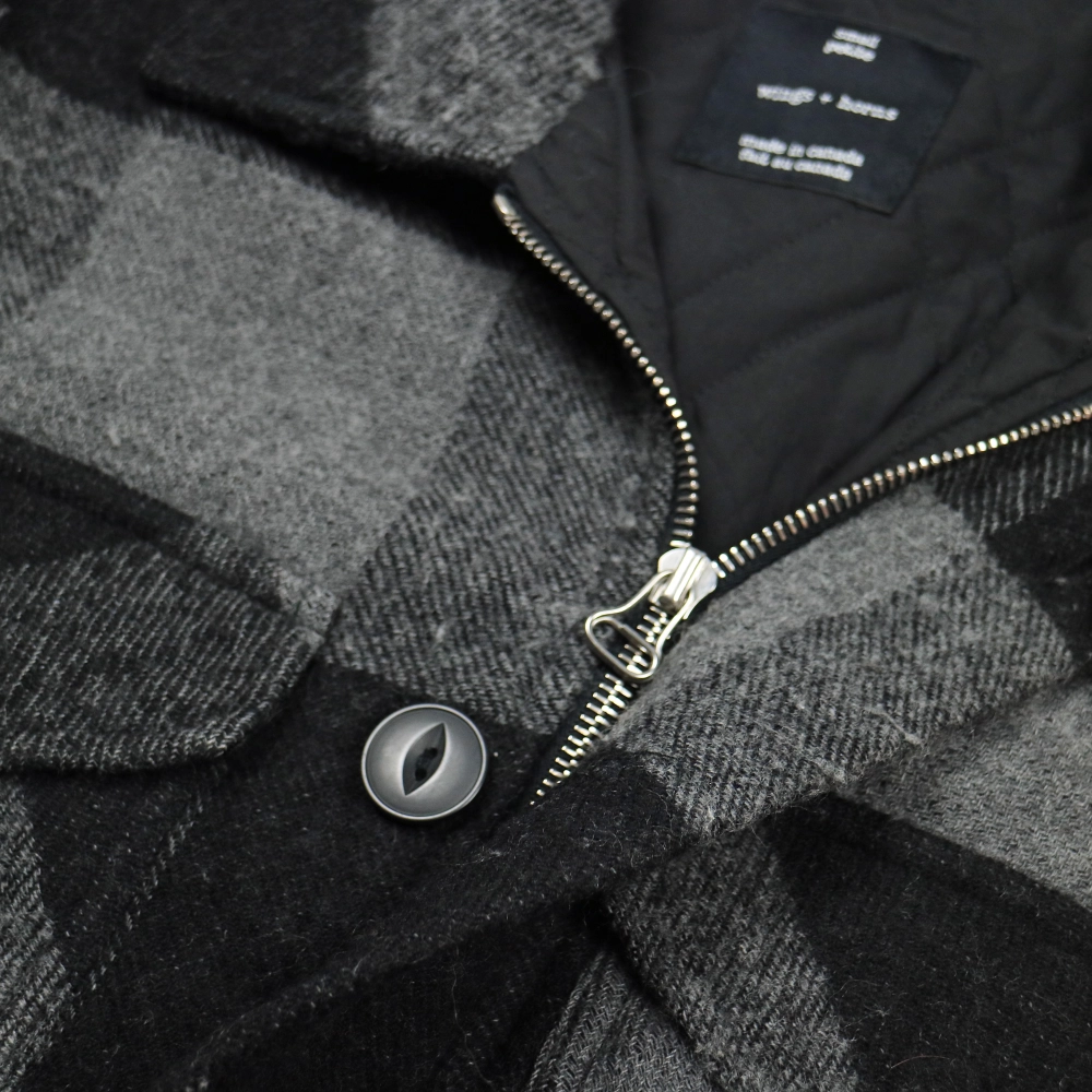 wings + horns Canada Buffalo Check Wool Jacket Size S