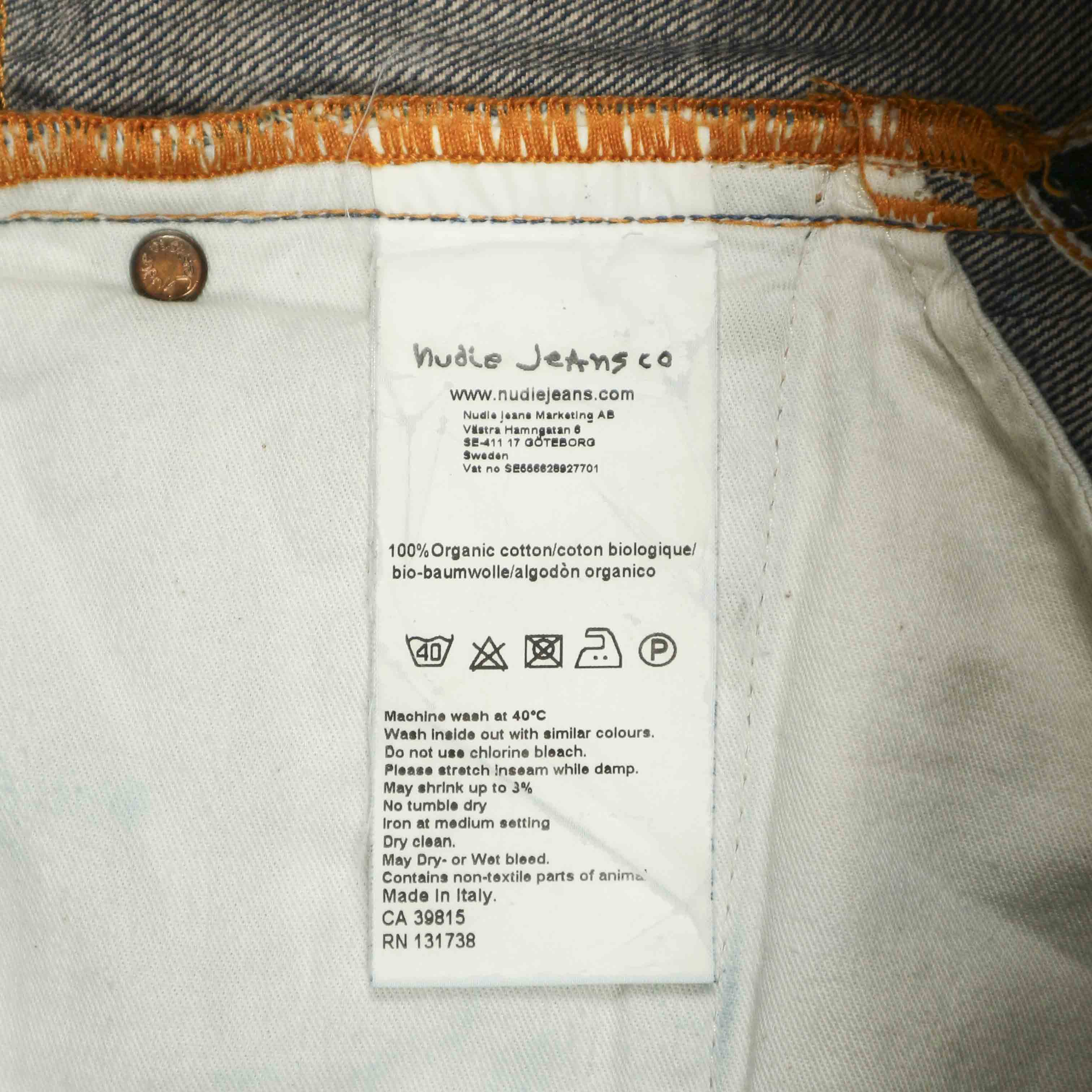 Nudie Jeans Thin Finn Selvedge Denim Jeans Size 30