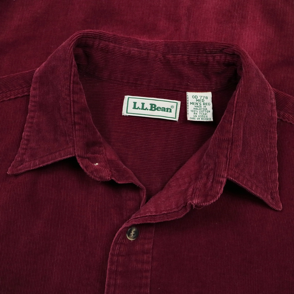 90s L.L.Bean Corduroy Button-down Shirt Size L