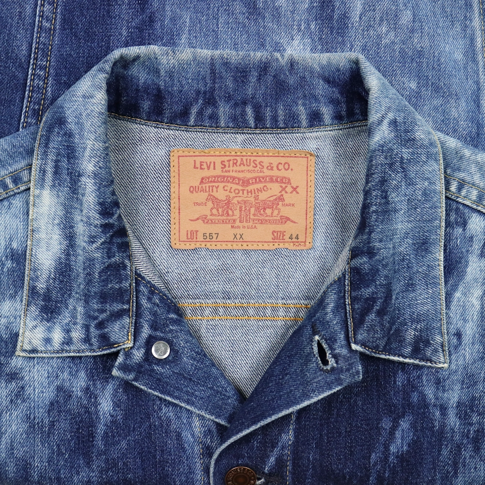 90s LEVI'S 557XX Valencia Type 3 Denim Jacket Size 44 / XL