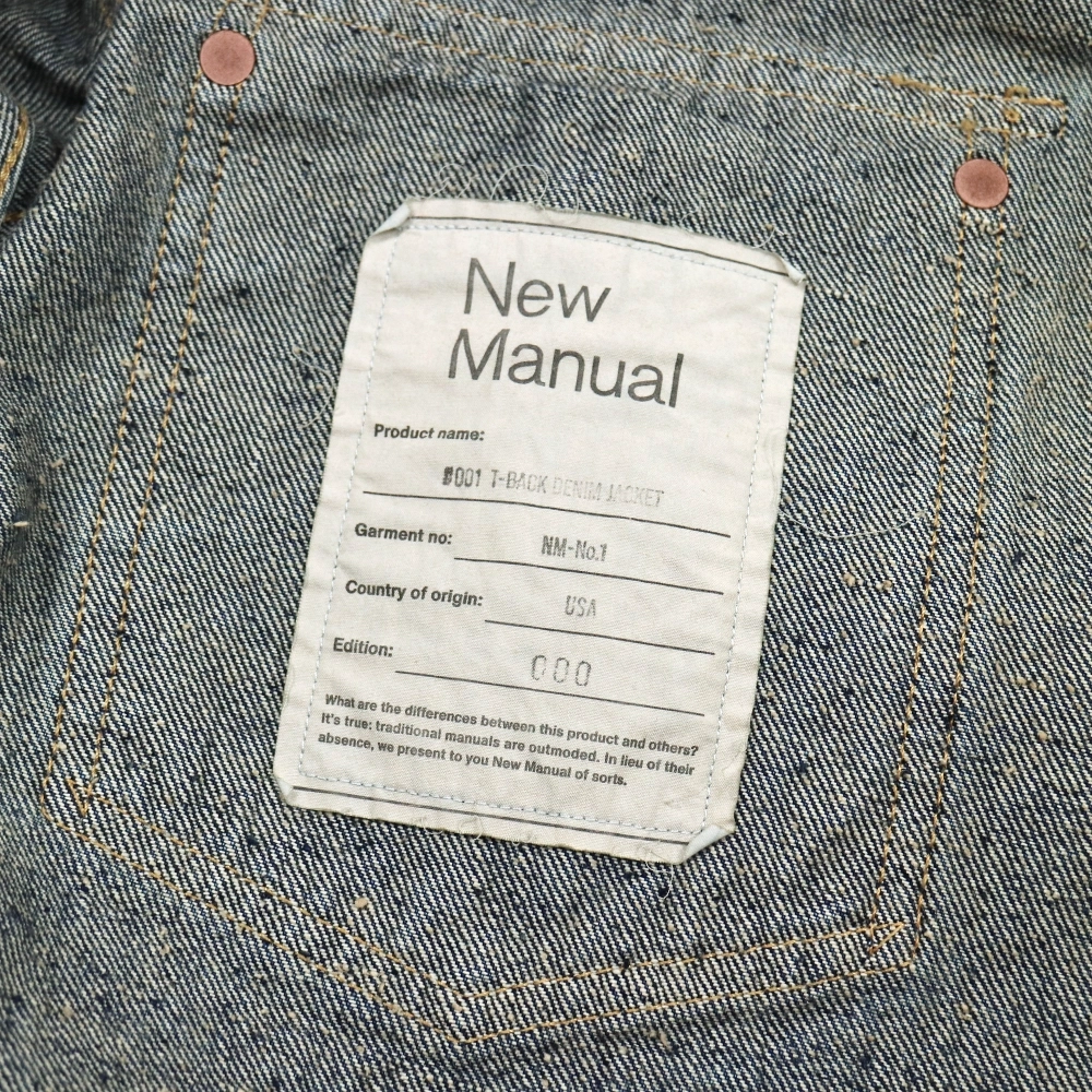 New Manual #001 T-Back Denim Jacket 2026SSJK-YY-0001 Size L