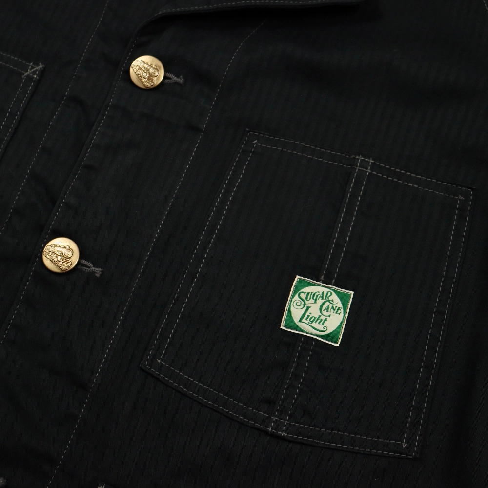 Sugar Cane HBT Black Railroad Jacket Size L