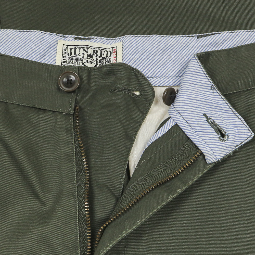 Jun Red Cotton Twill Work Trousers Size 32