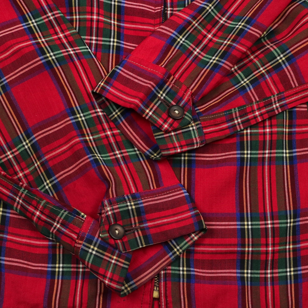 Vintage 50-60s Red Plaid Drizzler Jacket Conmar Zipper Size XL
