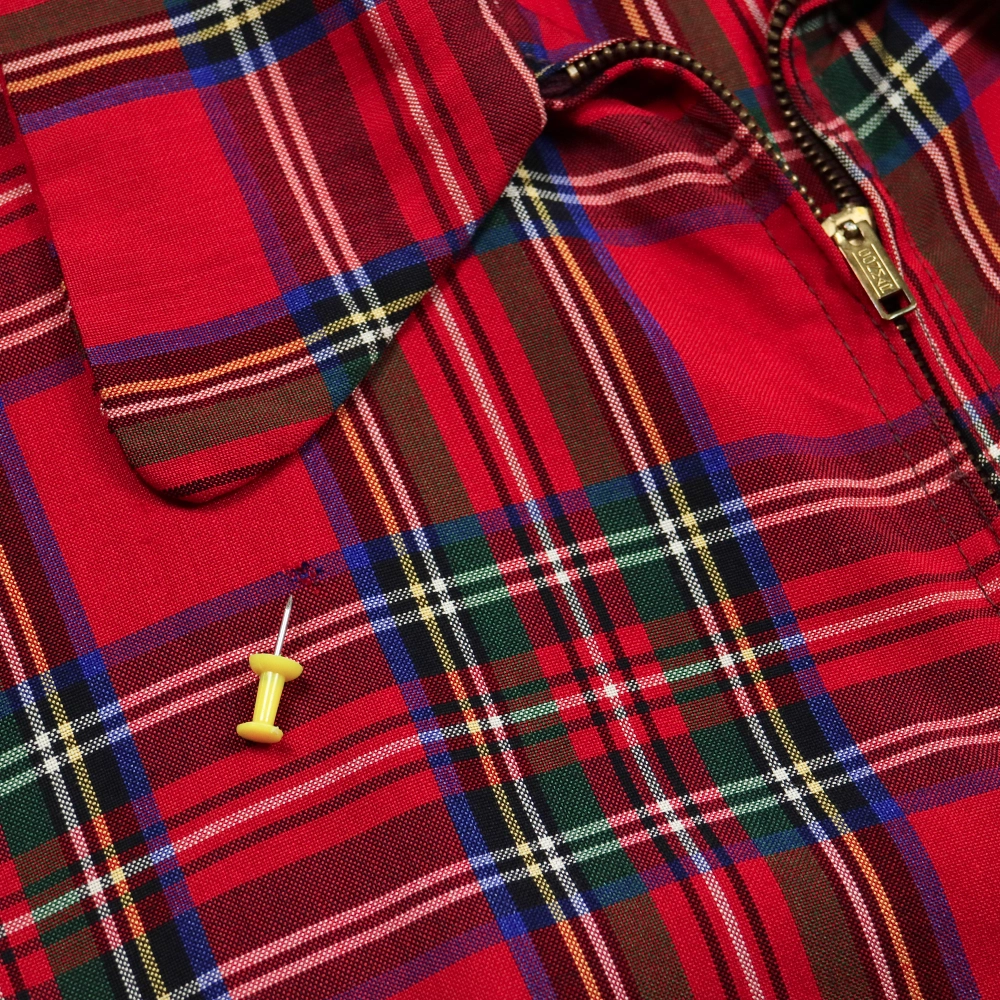Vintage 50-60s Red Plaid Drizzler Jacket Conmar Zipper Size XL