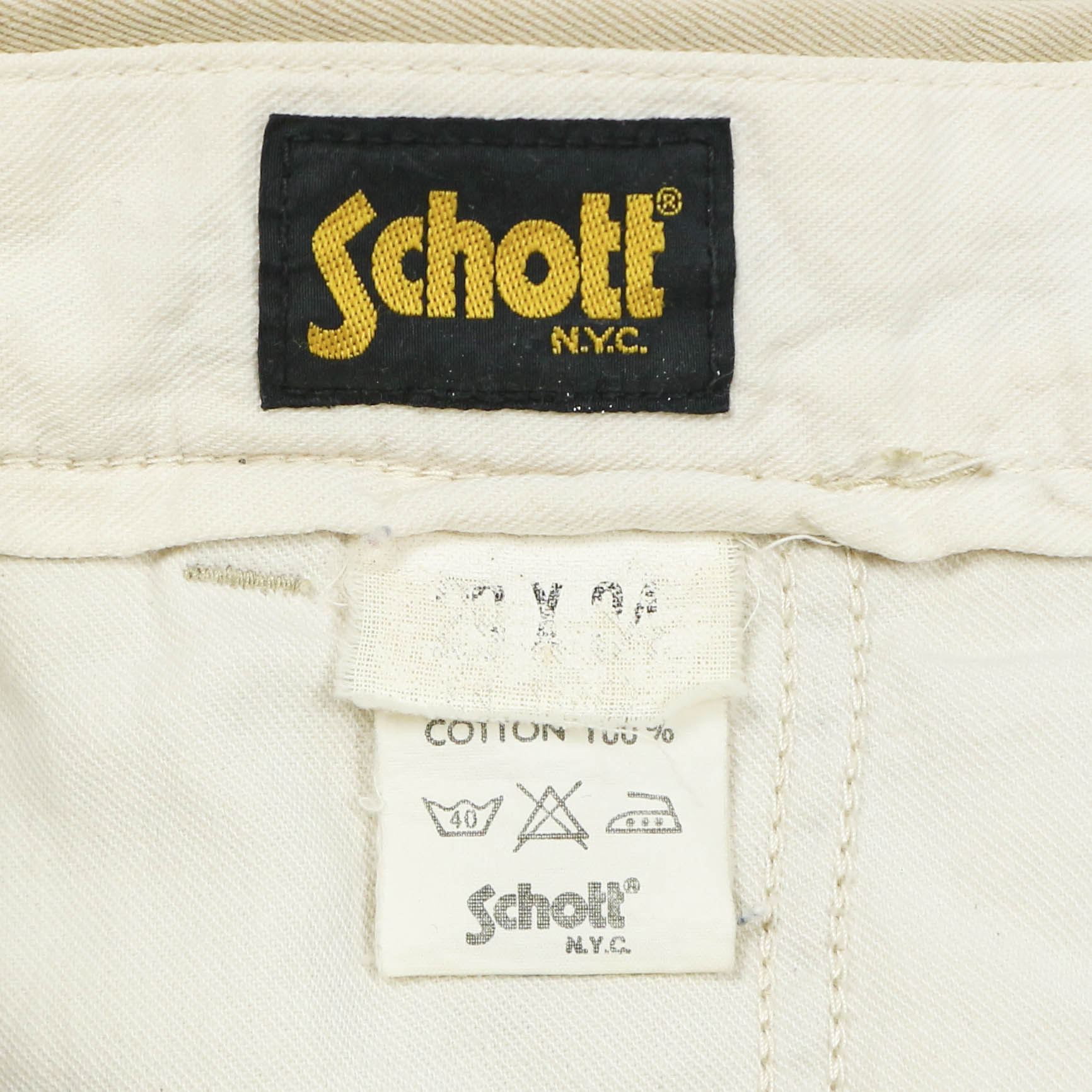 Schott Made in Japan Type Officer Khaki Trousers Size 28
