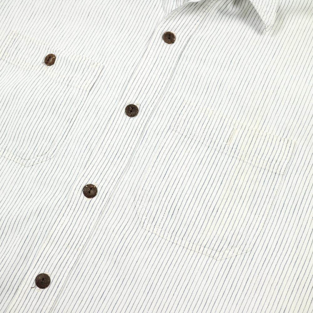 Sugar Cane Japan Stripe Work Shirt S/S Size M